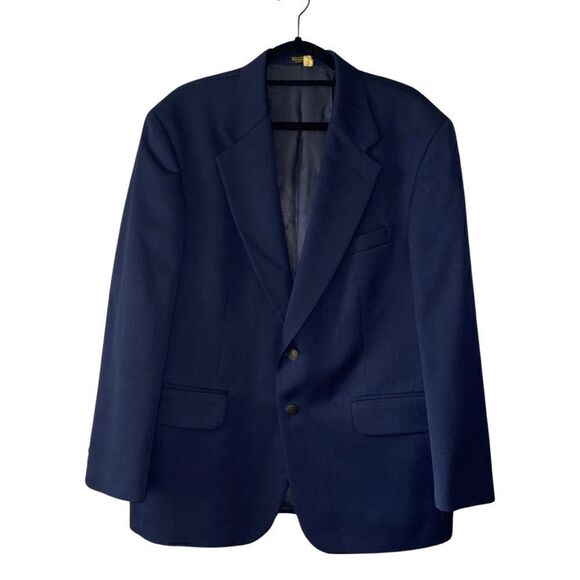 OSCAR DE LA RENTA Navy Blue Blazer Size 44R - Picture 1 of 10